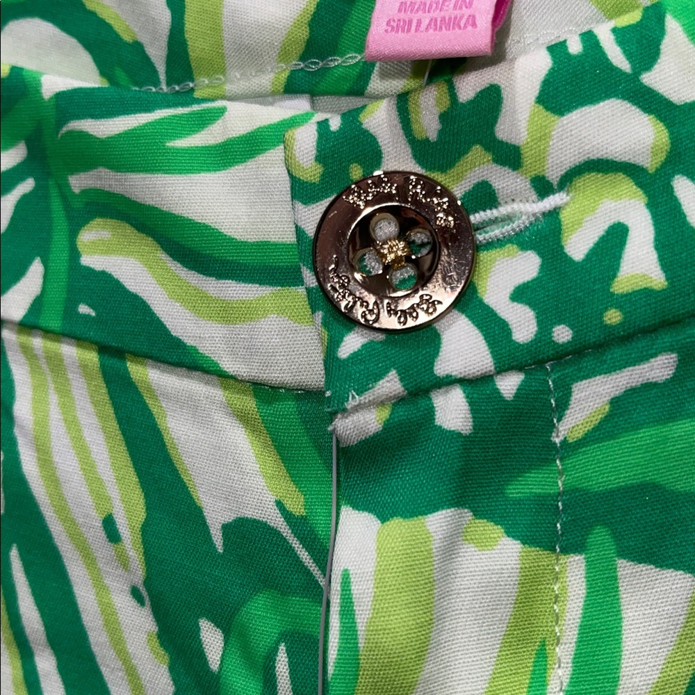 Lilly Pulitzer Lela Crop Vibrant Green Leaf Print Pants in Toucan Green NWT - Picture 5 of 7